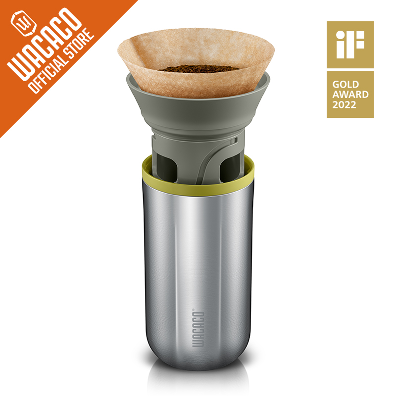 Coffee Equipment Pour Over - WACACO Cuppamoka หม้อกาแฟแบบพกพาเครื่องชงกาแฟแบบหยด 10 กรวยกระดาษกรอง, สแตนเลส