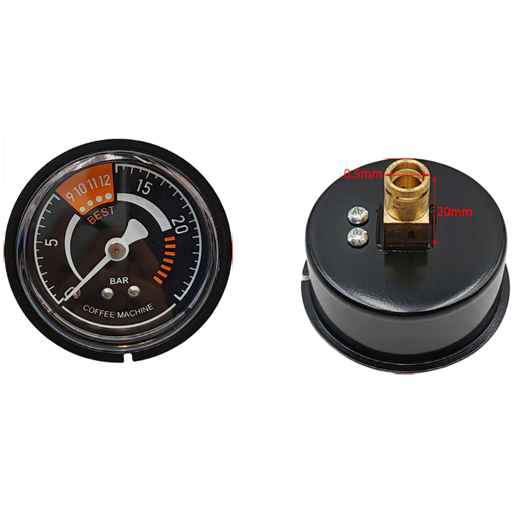 Pressure Gauge Espresso - เกจวัดแรงดันเครื่องชงกาแฟสำหรับเครื่องเอสเพรสโซ วัดอุณหภูมิได้อย่างแม่นยำ 105 องศาเซลเซียส อุปกรณ์พลาสติกสำหรับครัวและบาร์