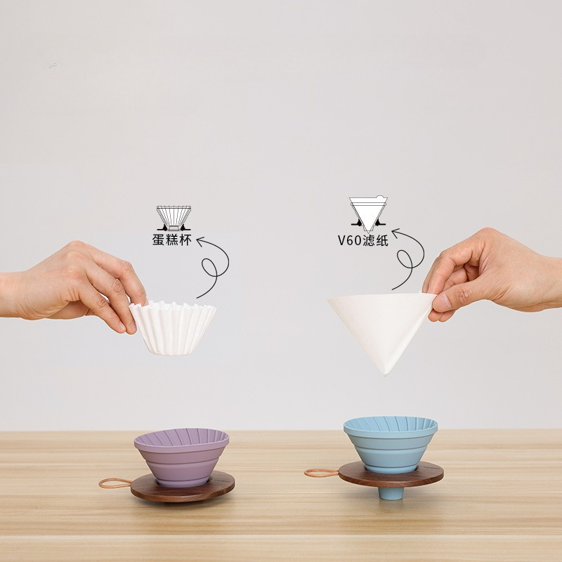 แบบพกพาพับซิลิโคนกาแฟกรองแก้วก - Coffee Equipment V60 บทวิจารณ์และราคา